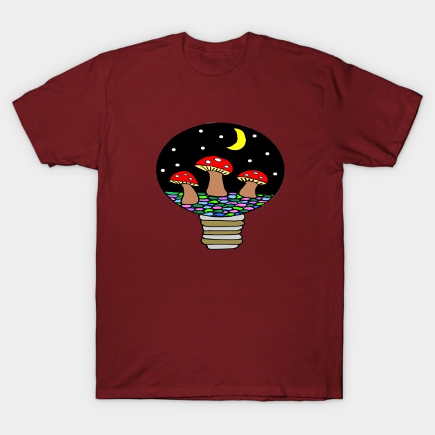 Shroom of light T-Shirt by Loose Tangent Arts